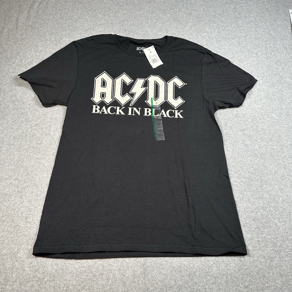 AC/DC Back In Black Graphic Band Tee Mens Medium Official Licensed Cotton NWT